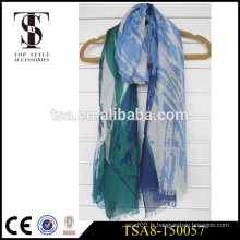Vente en gros écharpe 100% polyester écho abstraite écharpe en soie vente chaude 2016